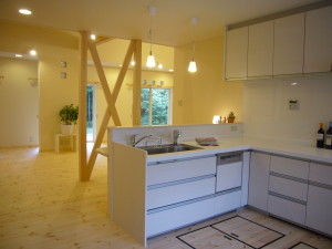 人造大理石タイプのキッチン